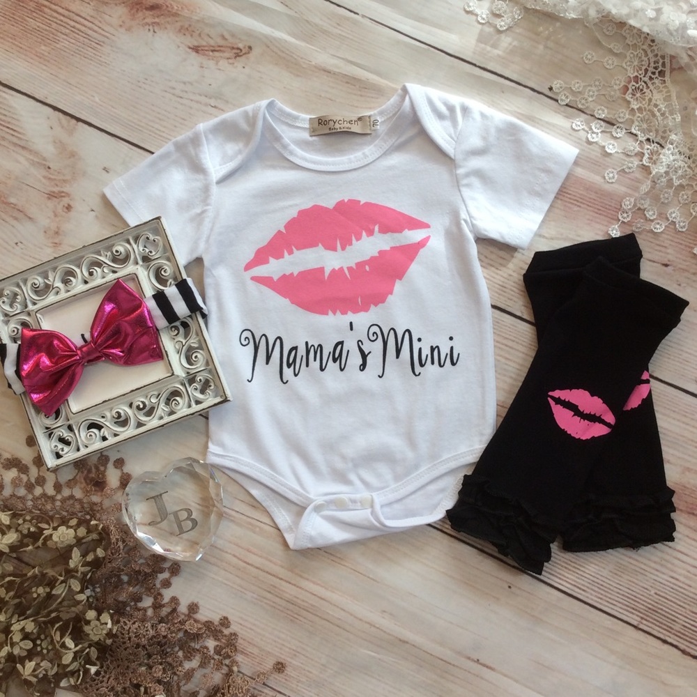 Boutique Baby Girls MAMA’S MINI 4pc Outfit